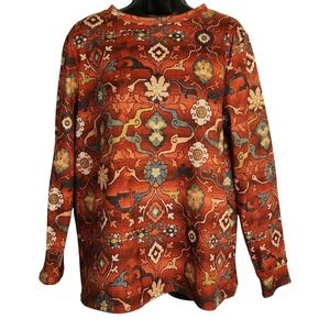 Misslook Floral Print Long Sleeve Top‎ Colorful Patterned Blouse Size L